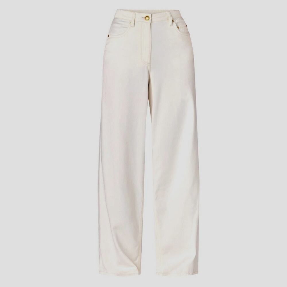 chars): Time and Tru Women's 16 Cream Wide Leg Pants High Rise Relaxed 30"